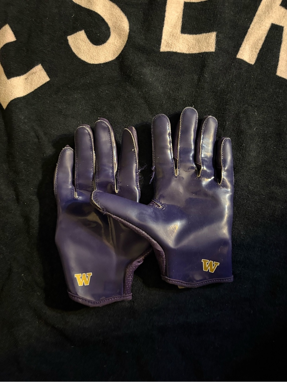 Purple Men's Performance Gloves with W Logo